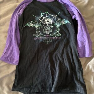 Vintage Avenged Sevenfold Long Sleeve Black and Purple Band Shirt